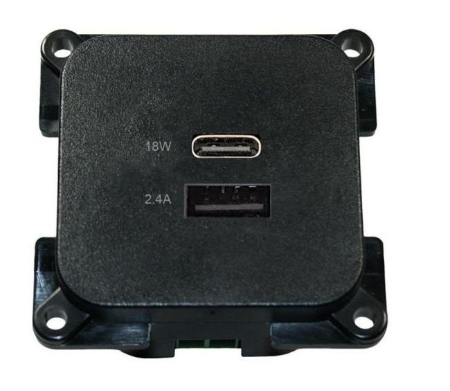 Gniazdo C-line USB A + C czarne - Haba