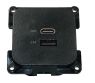 Gniazdo C-line USB A + C czarne - Haba