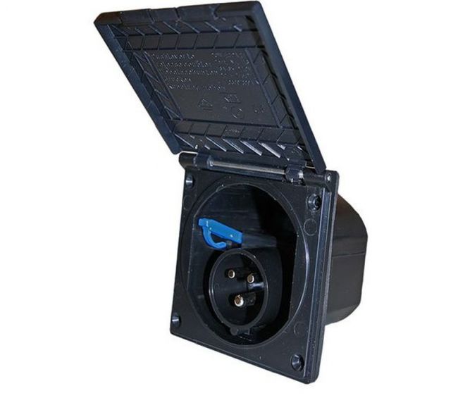 Gniazdo zasilające CEE 230V 16A czarne - Haba