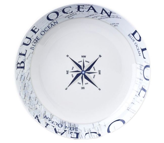 Talerz z melaminy głęboki Blue Ocean Ø21 cm - Brunner