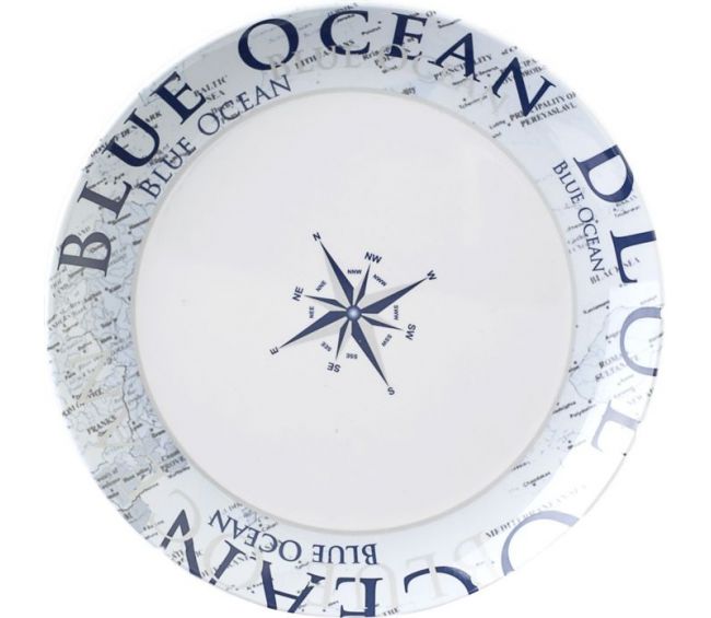 Talerz z melaminy obiadowy Blue Ocean Ø25 cm - Brunner