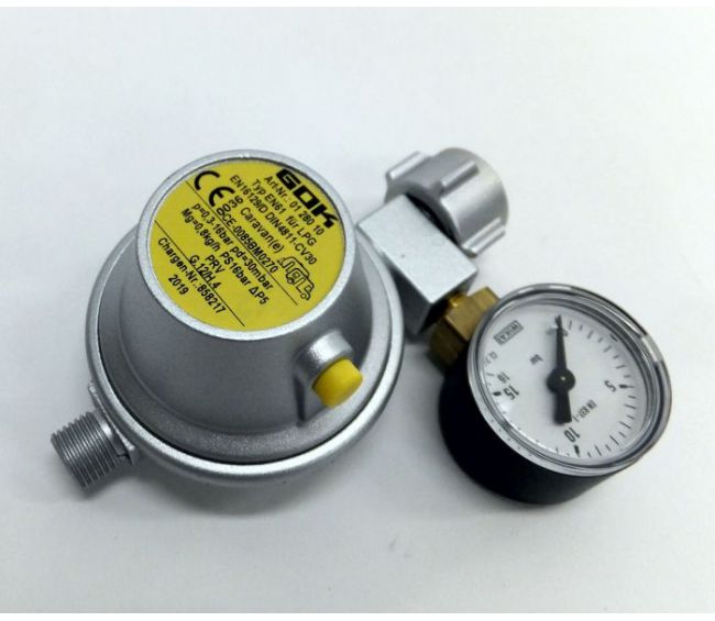 Reduktor gazowy 30 mbar z manometrem/ 0,8 kg - GOK