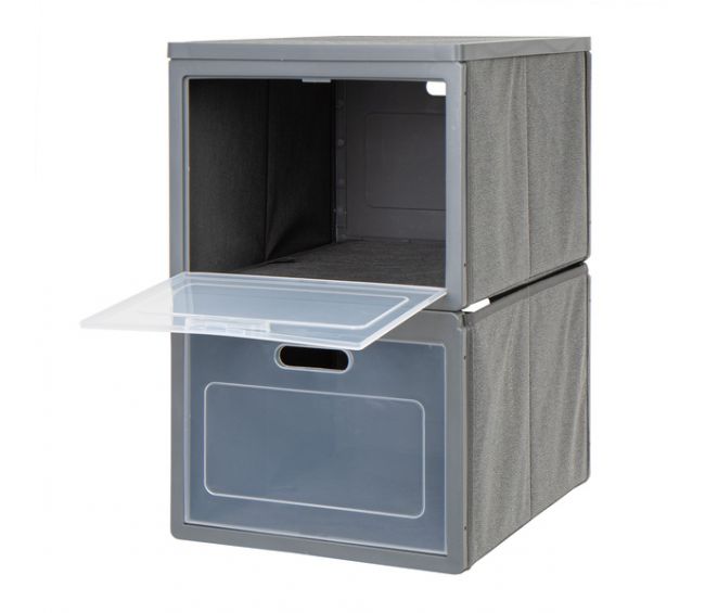 Szafka składana Box 2 30 x 50 x 40 cm szara z 2 przegródkami - Camp4