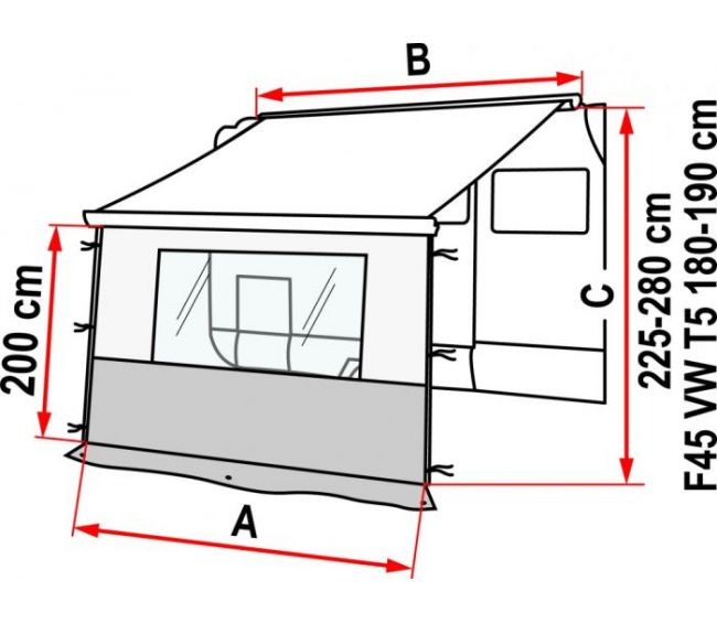 Ścianka przednia z oknem do markizy Blocker Pro 440 - Fiamma