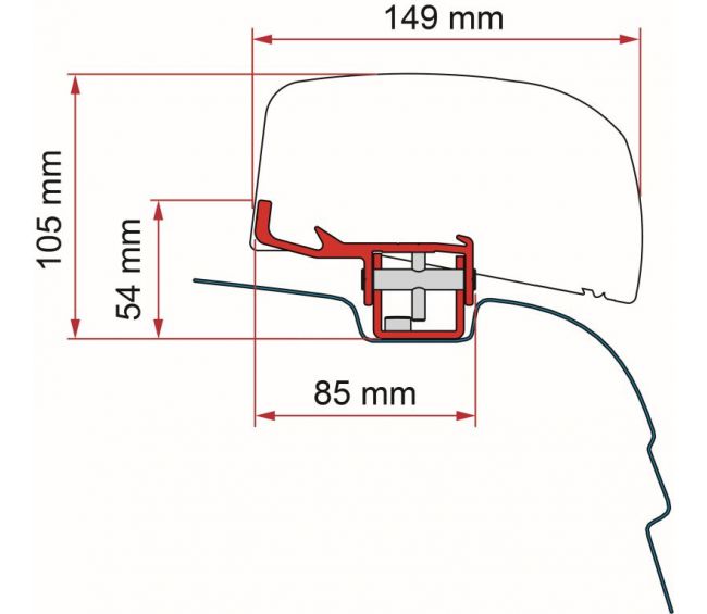 Adapter do markizy F40 Van Kit VW T5/T6 Deep Black - Fiamma