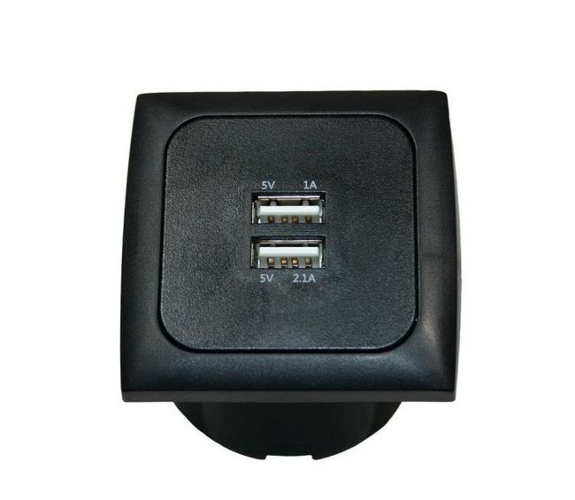 Gniazdo C-line USB podwójne 3,1 A + ramka + isobox antracyt - Haba