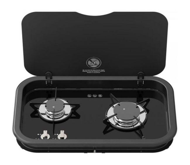 Kuchenka gazowa 2-palnikowa ze szklaną pokrywą Seria 165 pozioma - Thetford