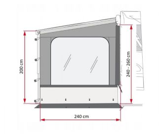 Ścianka boczna z oknem do markizy - Side W Caravanstore XL - Fiamma OUTLET