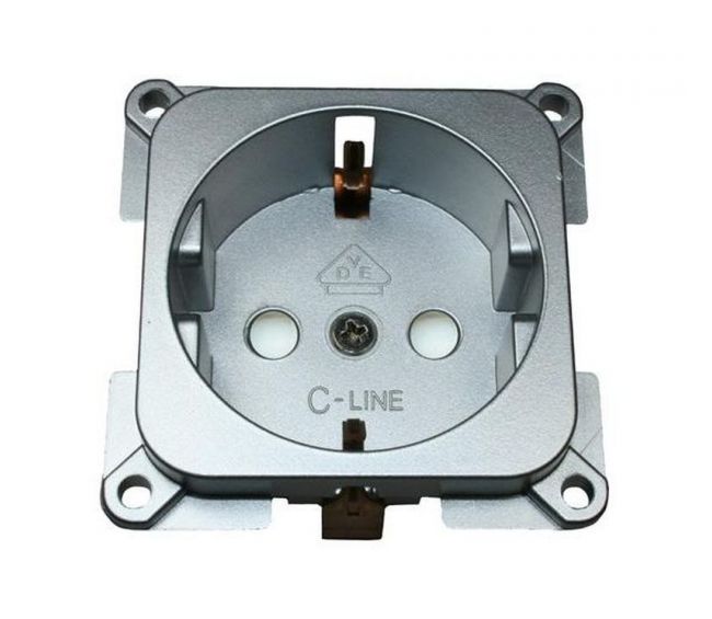 Gniazdo Schuko C-line 230V srebrne - Haba