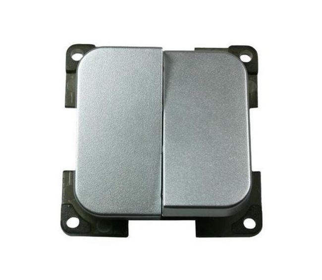 Przełącznik podwójny C-line 12V/230V srebrny - Haba