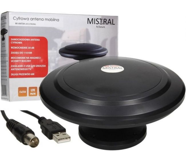 Antena telewizyjna do kampera UFO STRONG czarna - Mistral