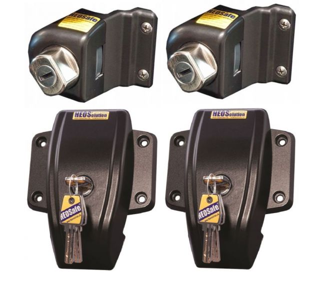 Zamki bezpieczeństwa do kabiny Mercedes Sprinter od 2018 + zabezpieczenie drzwi HEOSystem czarny - HEOSolution