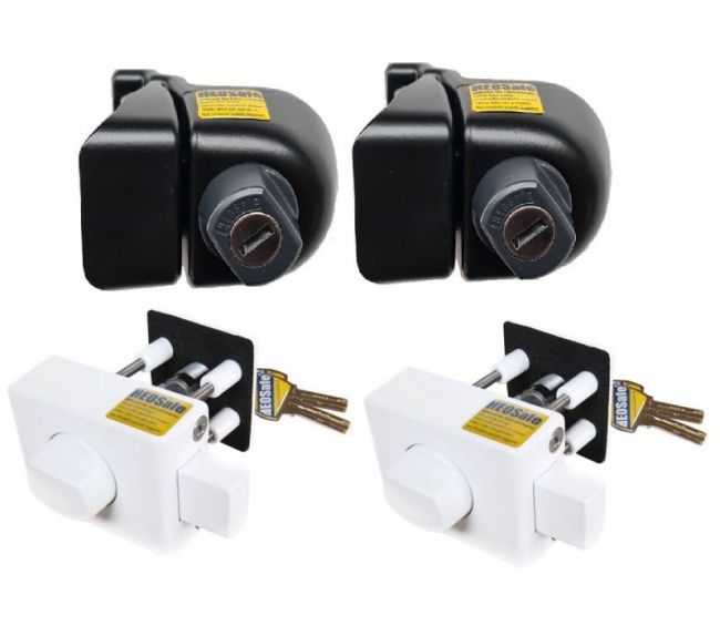 Zamki bezpieczeństwa do kabiny Mercedes Sprinter od 2018 + zabezpieczenie drzwi HEOSystem biały 2 szt. - HEOSolution