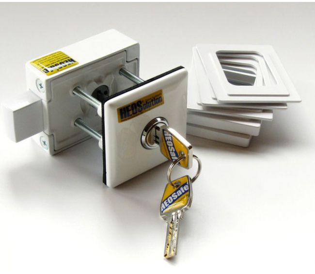 Zamki bezpieczeństwa do kabiny Ford Transit od 2014 + zabezpieczenie drzwi HEOSafe biały - HEOSolution