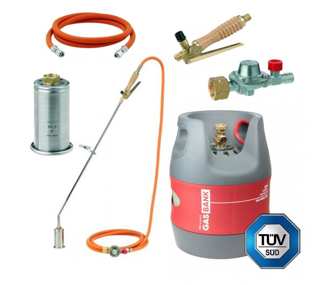 GasBuster ultralekki zestaw dekarski GasBank 5kg + zestaw palnikowy GOK ∅50 750mm