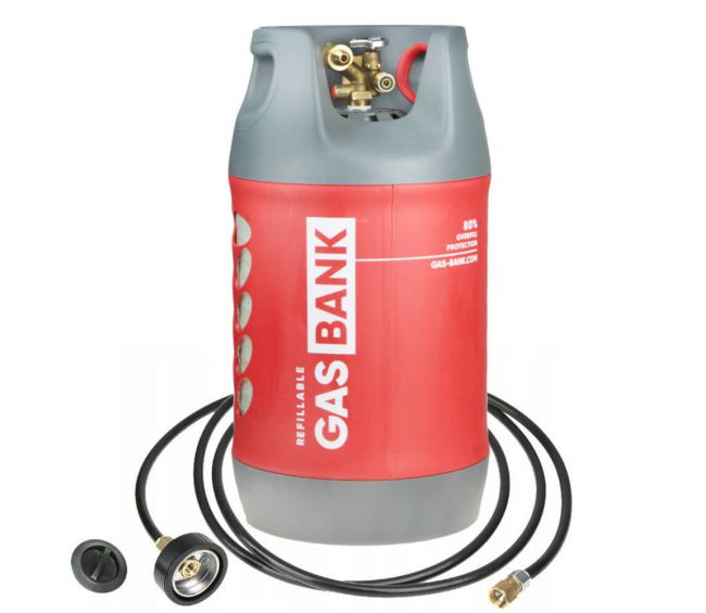 GasBank DUO 11 kg + zestaw do zdalnego tankowania (1.5m) DISH