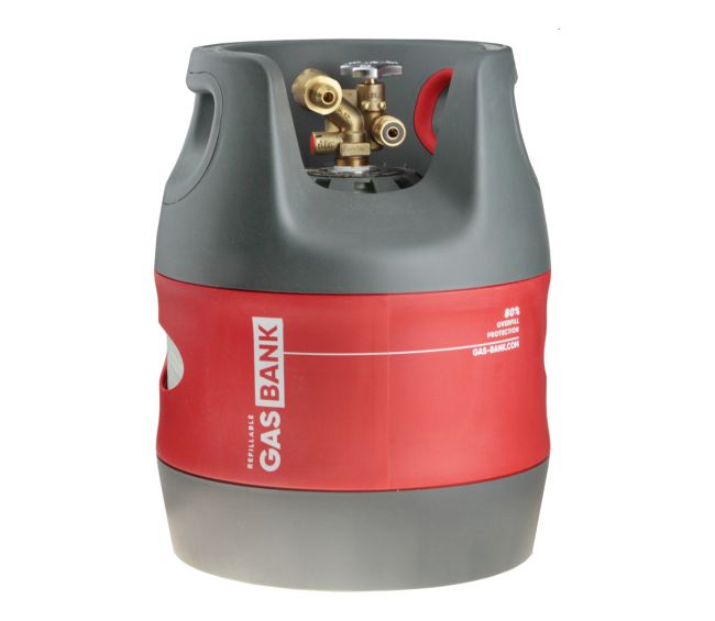 GasBank DUO 5kg - Butla gazowa LPG z wejściem i wyjściem, bez wskaźnika poziomu