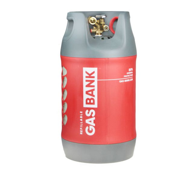 GasBank DUO 11kg - Butla gazowa LPG z wejściem i wyjściem, bez wskaźnika poziomu