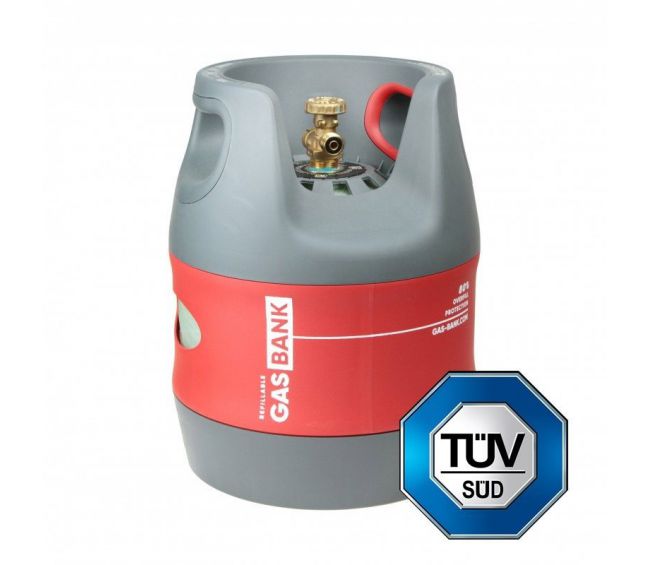 GasBank SINGLE 5 kg LPG Butla Gazowa DIN (G12 KLF) wejście / wyjście