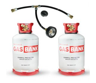 2 x GasBank LS DUO 11 kg + zestaw do zdalnego tankowania (2.5m) DISH
