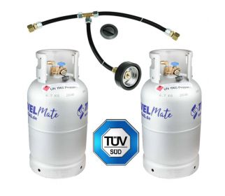 2 x ALUGAS Travel Mate 11kg (25l) OPD + zawór zdalnego tankowania typu DISH