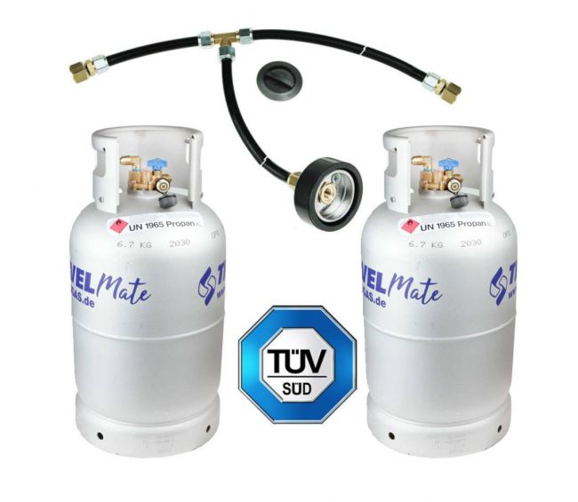 2 x ALUGAS Travel Mate 11kg (25l) OPD + zawór zdalnego tankowania typu DISH