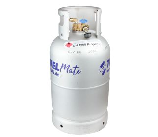 ALUGAS TRAVEL Mate 11kg (25 Litrów) - aluminiowa butla gazowa LPG do samodzielnego tankowania z wielozaworem