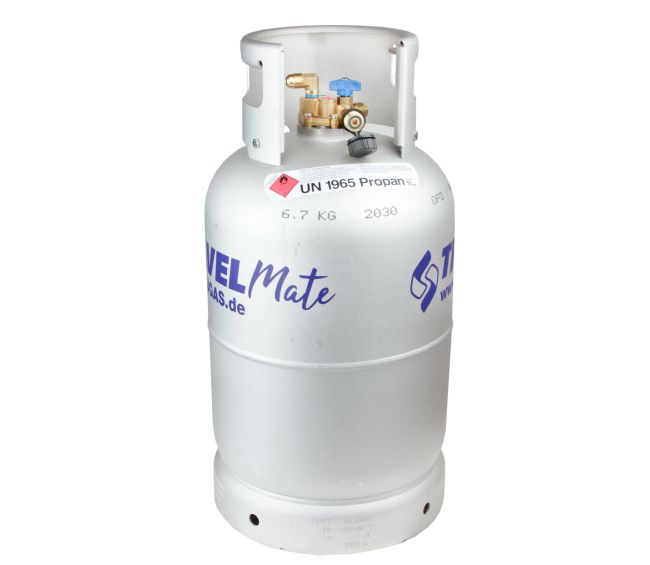 ALUGAS TRAVEL Mate 11kg (25 Litrów) - aluminiowa butla gazowa LPG do samodzielnego tankowania z wielozaworem