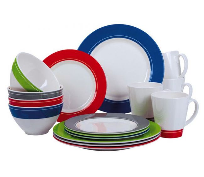 Zestaw obiadowy z melaminy Burano 16 cz. - Camp4 OUTLET