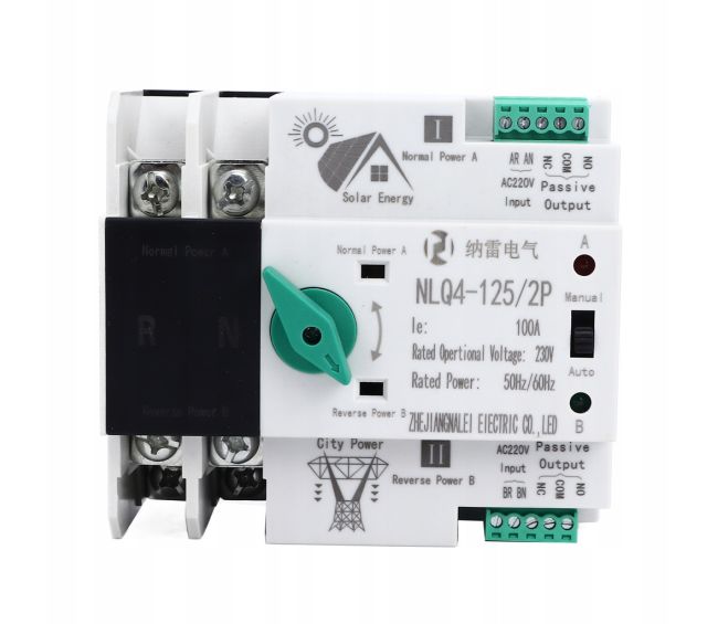 Automatyczny przełącznik zasilania 2P 100A 230V