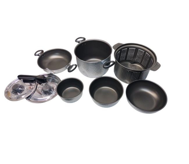 Garnki do gotowania aluminiowe 9-częściowy Rocky - Camp4 OUTLET