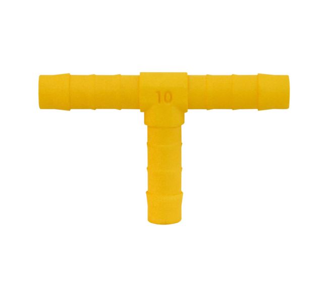 Łącznik T do węża 10 mm żółty - zestaw 2 szt.