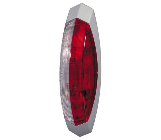 Lampa obrysowa biało czerwona lewa szara - Hella