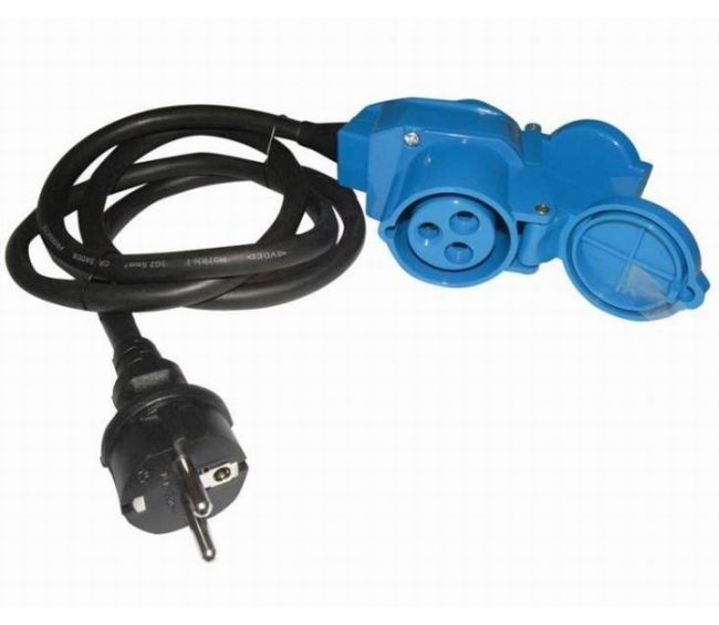 Przedłużacz adapter Adaptor Schuko/CEE 90 kątowe 150 cm (3x2,5 mm2) - Carbest