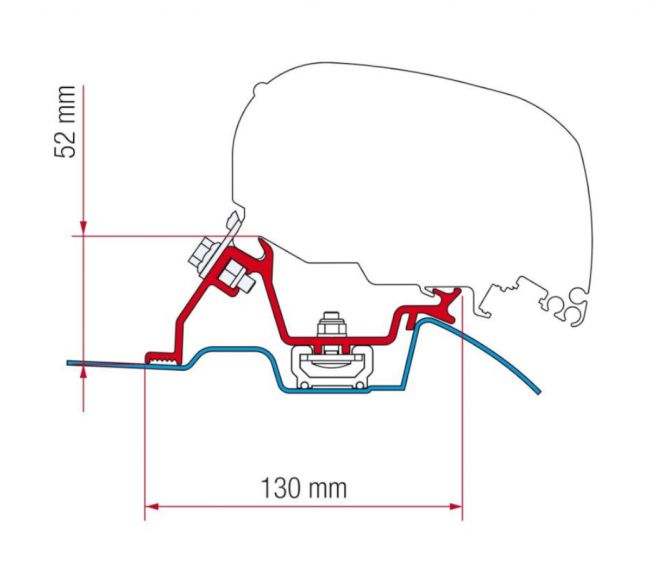 Adapter do markizy F65s Mercedes Sprinter/VW Crafter (dach z szyną) od 2006 - Fiamma OUTLET