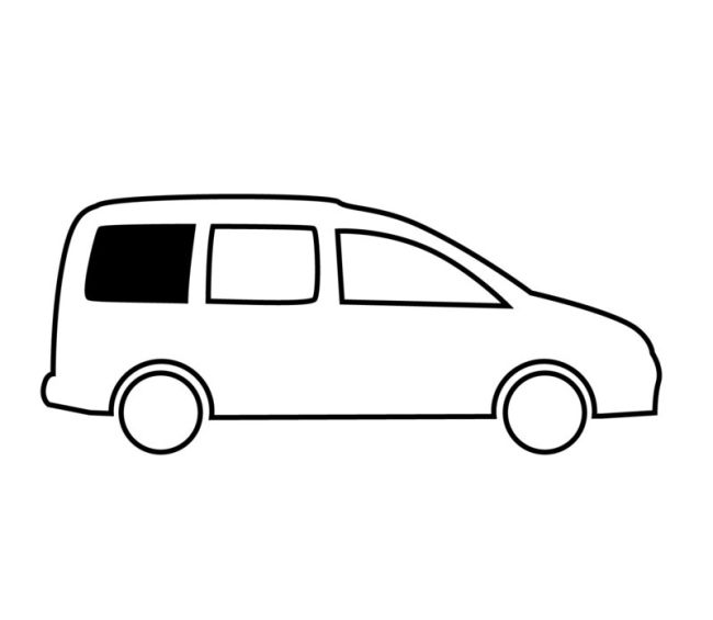 Szyba stała VW Caddy 2008-2020 1044x545 mm tył prawa ciemna szkło bezpieczne OUTLET