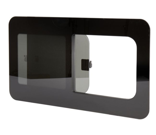Okno przesuwne uniwersalne 600x350 mm wklejane przyciemniane kamper bus van OUTLET