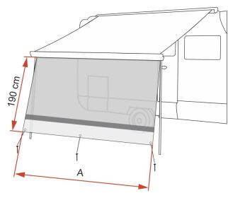 Ściana przednia Sun View XL 500 cm siatka 80% do markizy osłona kedra - Fiamma