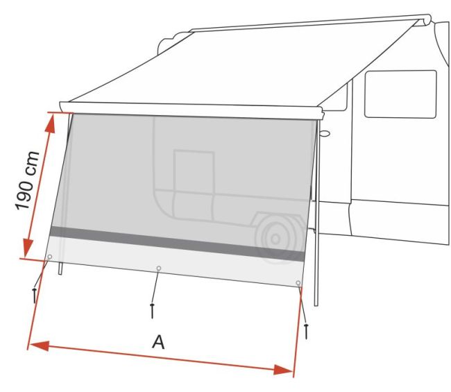 Ściana przednia Sun View XL 500 cm siatka 80% do markizy osłona kedra - Fiamma
