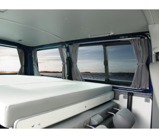 Zasłonki zestaw do VW T5 T6 krótki rozstaw osi zasłony szaro czarne - Carbest OUTLET