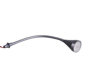 Lampka LED na giętkim ramieniu 12V czytelnicza do kampera przyczepy srebrna