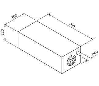Zbiornik wody czystej szarej 43L uniwersalny kamper przyczepa otwór 150mm