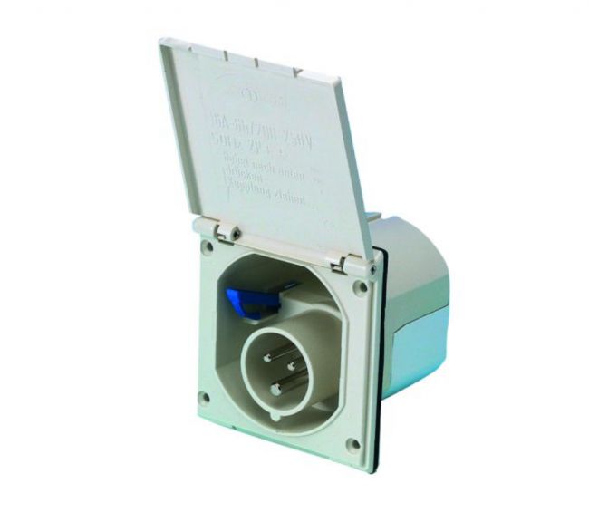 Gniazdo 230V CEE 17 zasilające kremowe - Fawo