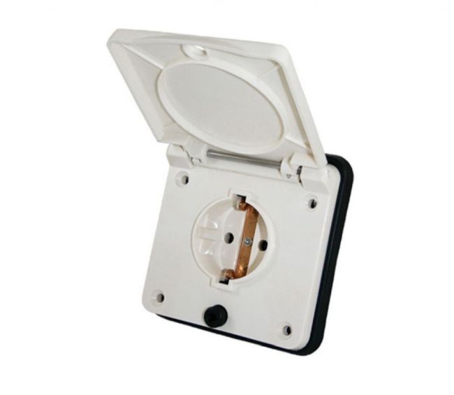 Gniazdo przyłączeniowe ścienne Schuko 230V białe - Haba