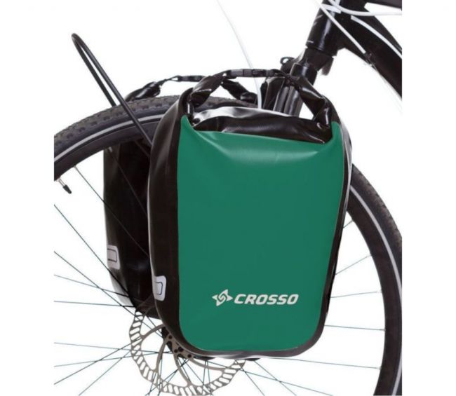 Sakwy rowerowe zestaw na tył / przód Crosso DRY SMALL 30l zielone