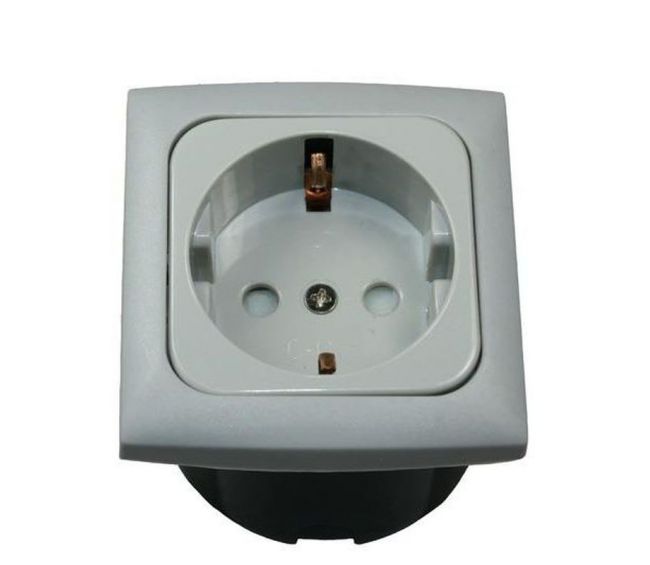 GNIAZDO C-LINE + RAMKA + ISOBOX SZARY - HABA