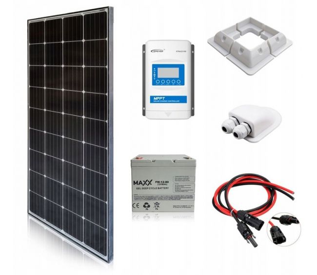 ZESTAW SOLARNY 190W/AKU 80AH KAMPER