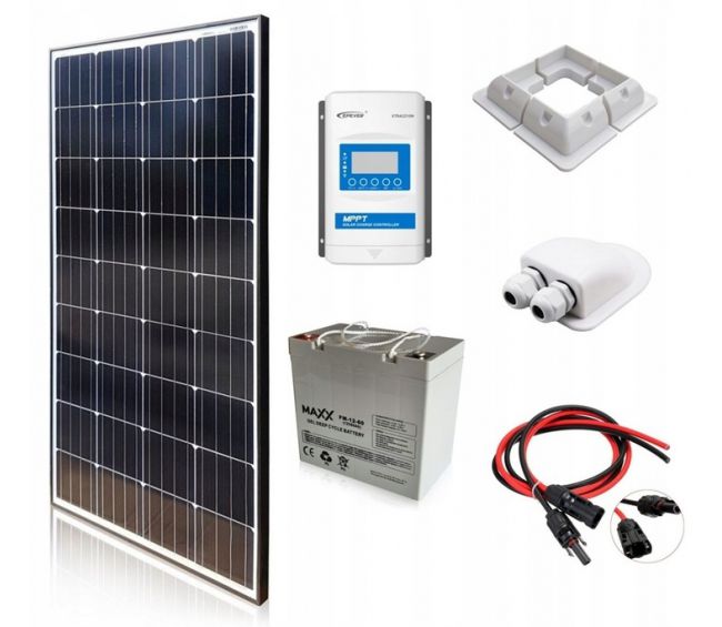 ZESTAW SOLARNY 140W AKU 60AH KAMPER