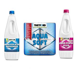Zestaw płynów Aqua Kem Blue Weekender 2l + Aqua Rinse Plus 1.5L + Papier Toaletowy Aqua Soft 4 Thetford
